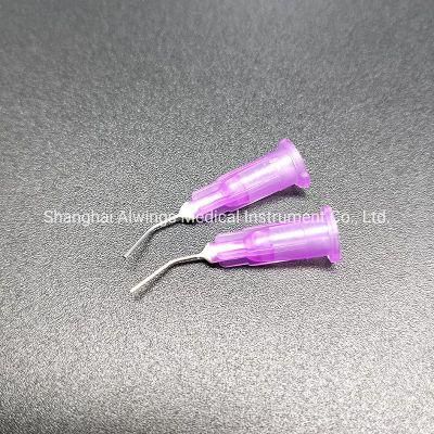 Dental Disposable Pre-Bent Irrigation Needle Tips Purple 24G