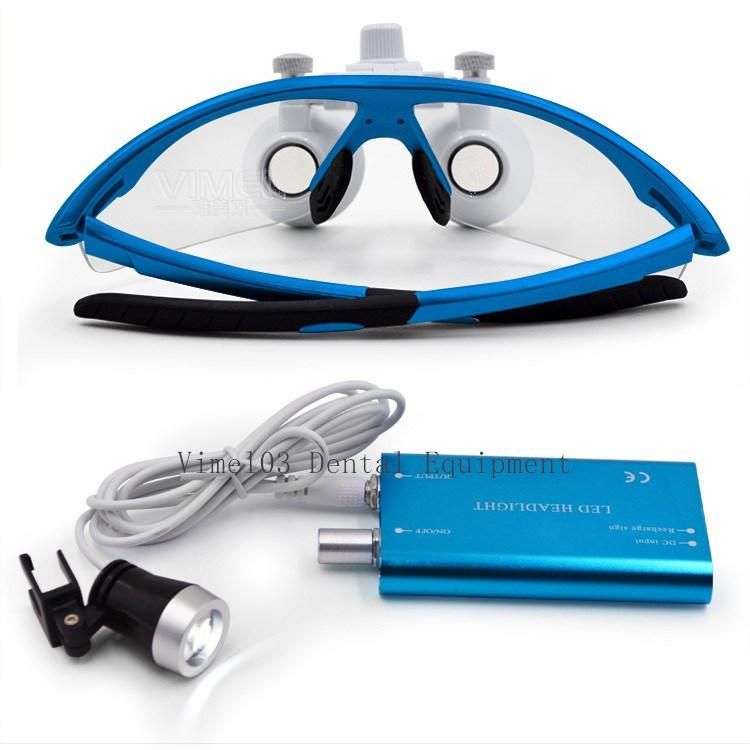 Dentist Surgical Binocular Dental Loupe and LED Head Light 2.5X/3.5X