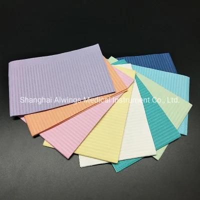 Wood Pulp Polyethylene Film Dental Disposable Bibs Patient Bibs High Absorbency