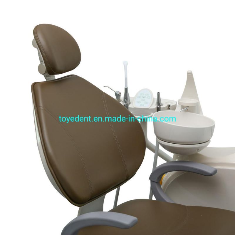 Leather Dental Unit Dental Chair Metal Frame Adjustable Electronic Dental Chair Unit