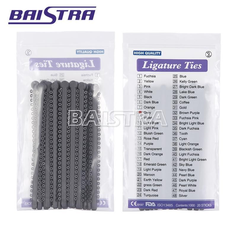 Dental Orthodontic Elastic Ligature Ties Bands Grey Color