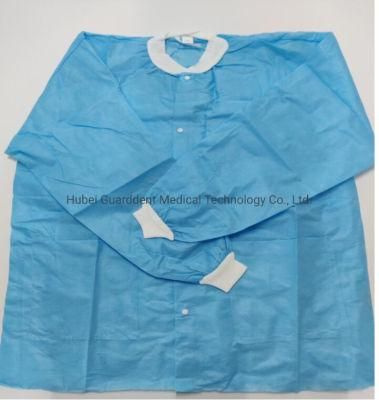 China Disposable Medical Doctor Nursing Lab Coat Factory Cheap Price Disposable Fluid Resistant Lab Coat Different Size