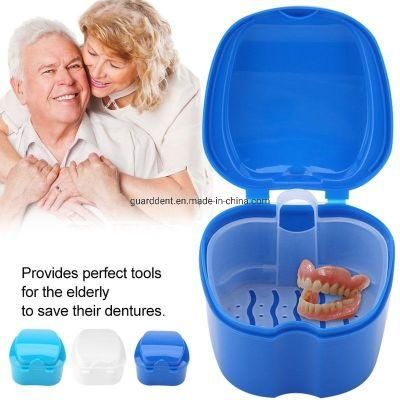 Box Apple Shape Denture Storage Case for Dental Artificial Teeth with Strainer
