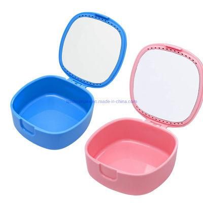 White Color Dental Orthodontic Mouth Gaurd Retainer Case with Mirror