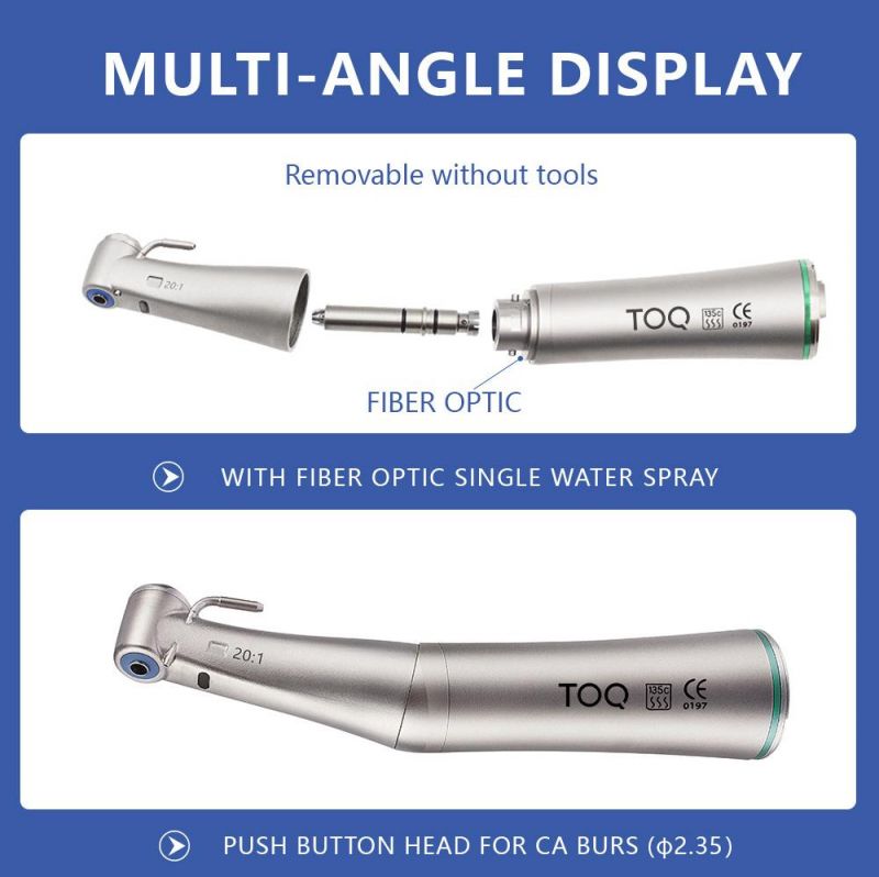 Dental Handpiece Ceramic Bearing 20: 1 Implant Fiber Optic Contra Angle