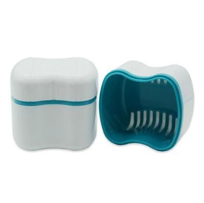 Fashion Plastic Denture Box with Basket Denture Cleaning Box