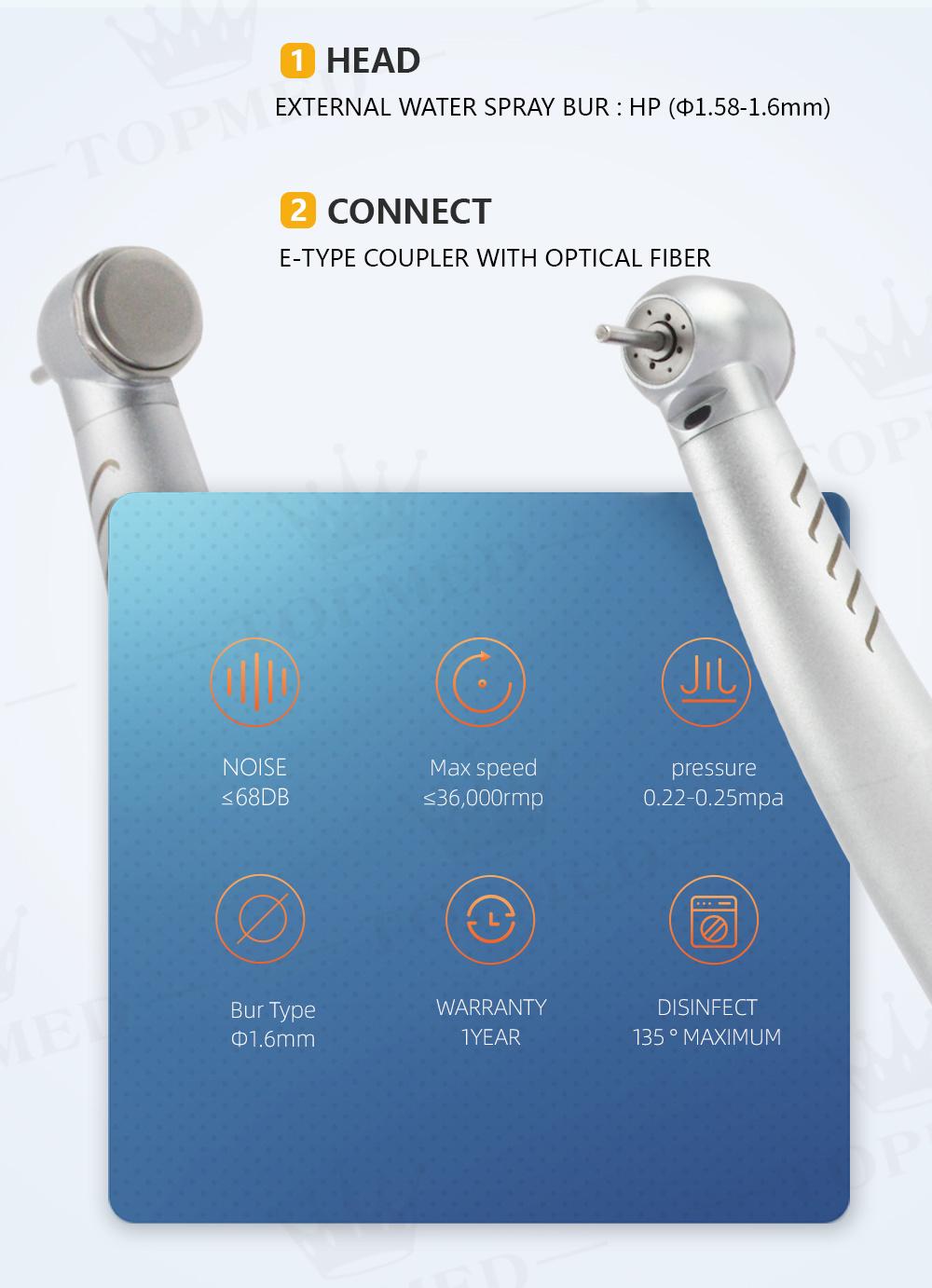 Good Quality Fiber Optic High Speed Dental Handpiece with Best Bearing