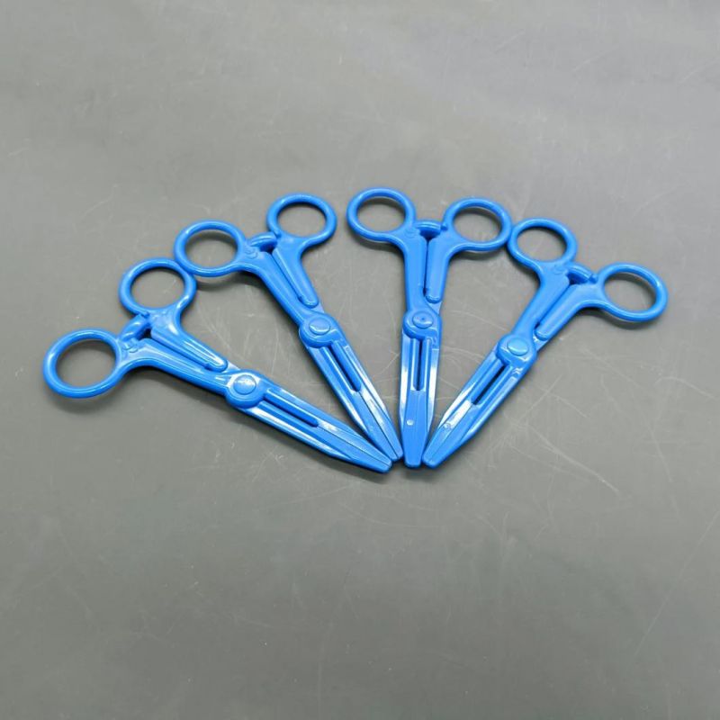 Disposable Medical Dental Blue Color Plastic Tweezers Forceps