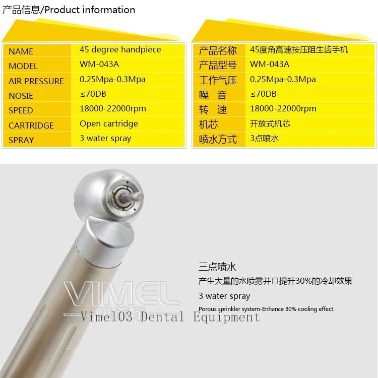 Push Button 45degree Dental Surgical Handpiece with Generator