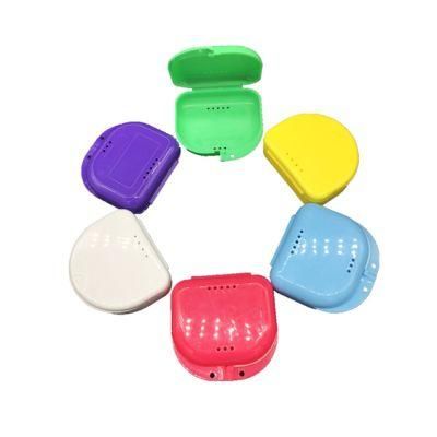 Orthodontic Dental Retainer Box False Teeth Retainer Case with Hole