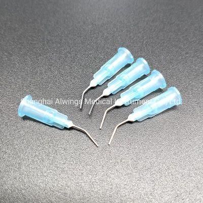 Dental Disposable Pre-Bent Irrigation Needle Tips for Dental Composite 23G