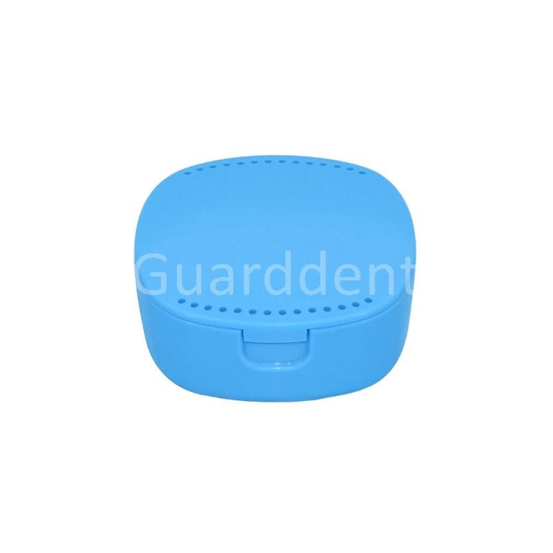 Waterproof Body Denture Box with Mirror, Rainbow Colors Retainer Box