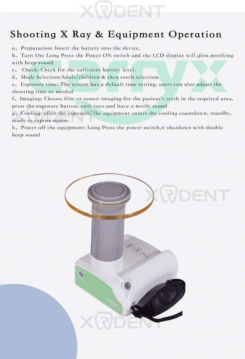 Most Safety Low Radiation 70kv Portable Dental X-ray Unit