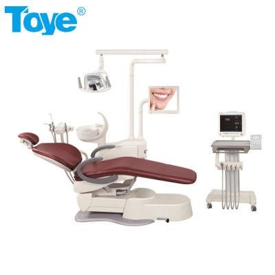 Modern New Design Folded Dental Unit Chair with Mobile Cart Trolley