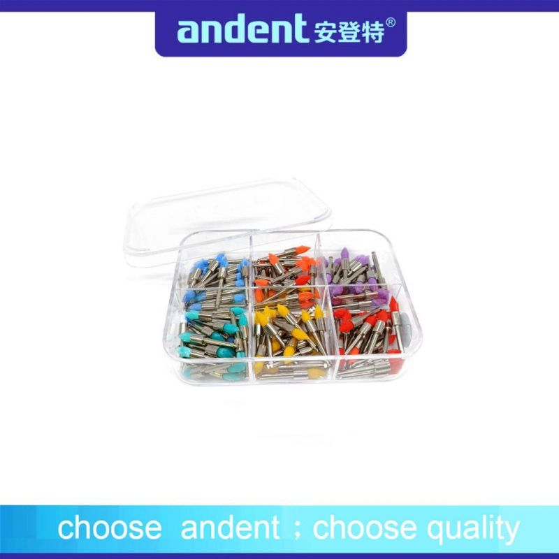 Dental Colorful Nylon Cup Prophy Polishing Brushes with Metal Shank