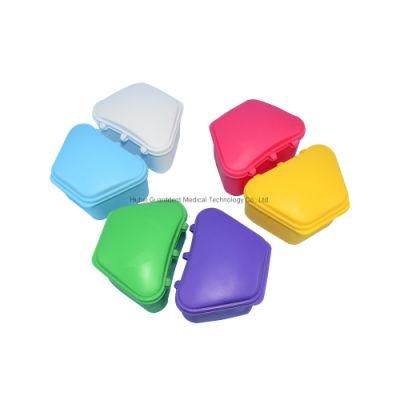 Dental Supplies Plastic Denture Storage Tooth Box/Case Colorful Decorative Denture Containers