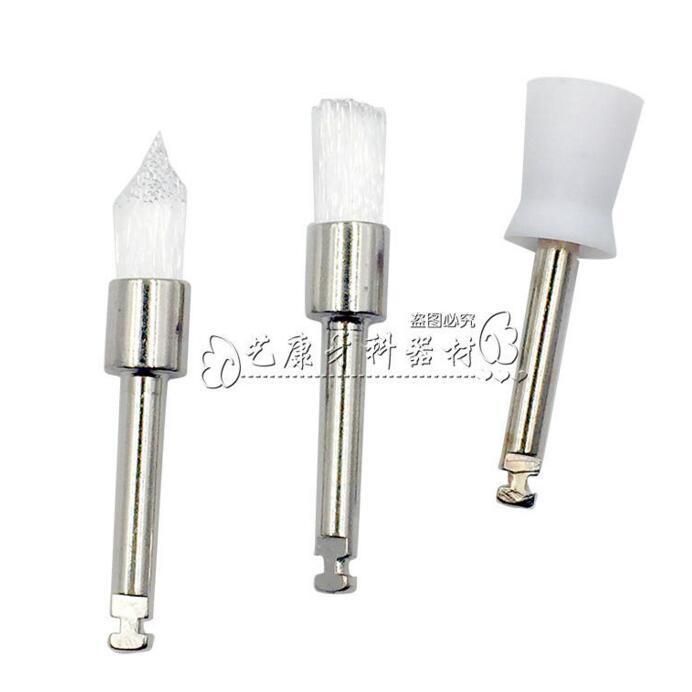 Dental White Nylon 2.35mm Tapered & Latch Flat Polishing Prophy Brushes