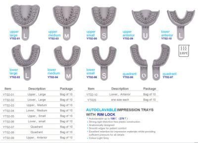 Hot Sale Gray Dental Plastic Dental Impression Tray for Impression