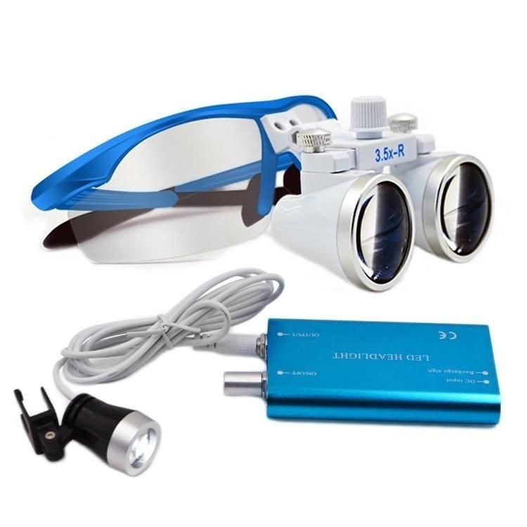 Dental Factory Supply LED Light Headlight Dental Loupe 2.5X/3.5X Glass Magnifier