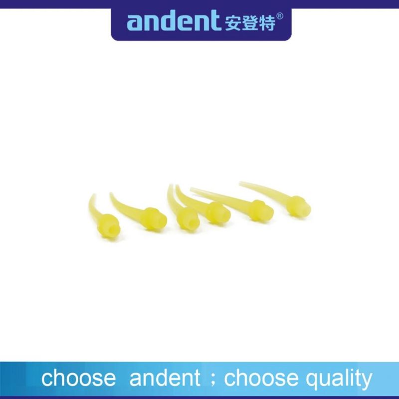 Dental Yellow Color Mixing Oral Mixing Tips Curved Tip