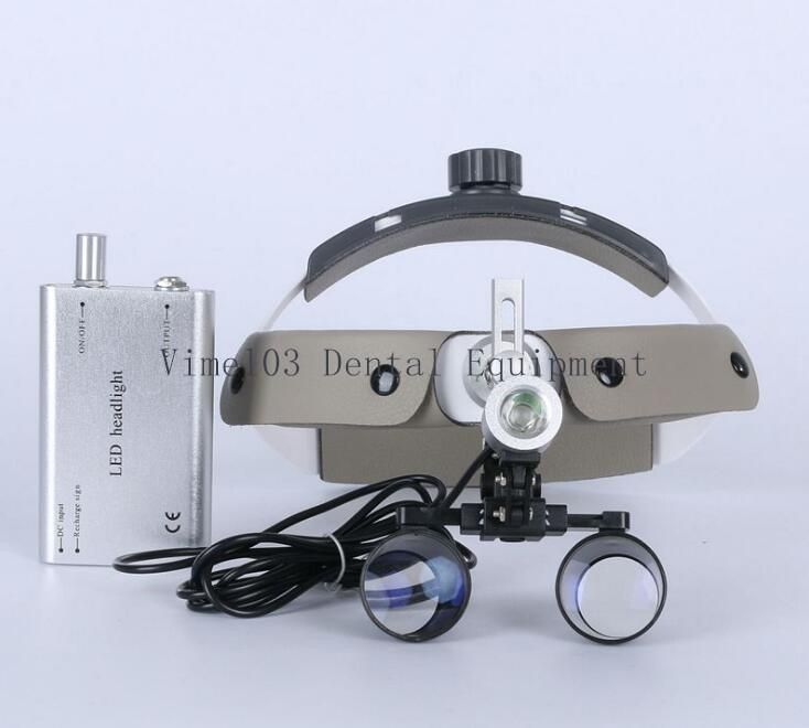 Dental LED Headlight Lamp 3.5X Binocular Loupe Magnifier Glasses 420mm