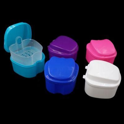 Draining Basket Denture Cleaning Box Dental Colorful Bath Box