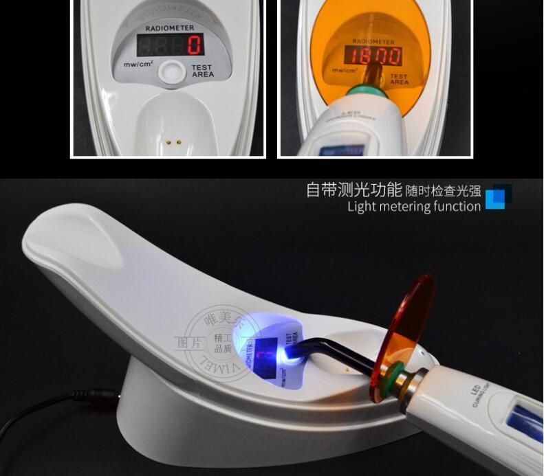 Dental Wireless LED Light Curing White Meter Light 1800MW/Cm2