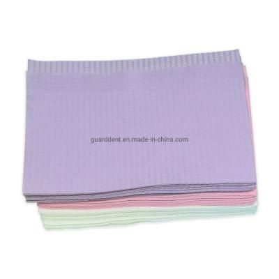 Manufacturer Waterproof Medical Towel Disposable Dental Tissue Paper Bibs Blue/White Color