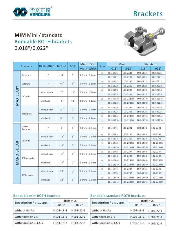 Orthodontic Bracket Lower Incisor Orthodontic Bracket