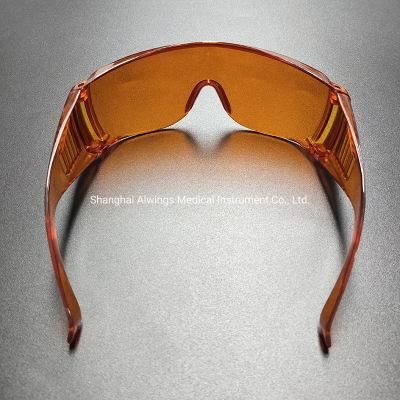 Orange Fixed Legs UV Protective Safety Glasses