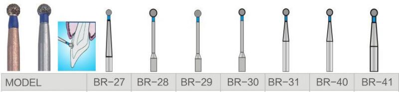 Dental Materials Ball Round Diamond Dental Bur for Dental Handpiece Machine Br Series