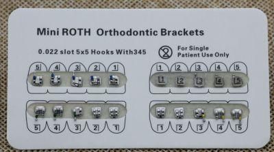 Mini Edgewise 022 345 Hooks Dental Orthodontic Brace Brackets