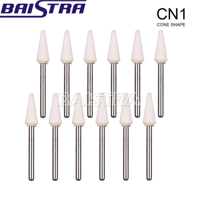 Dental Cone Shape White Stone Polishing Fg Burs 12/Pk Abrasion