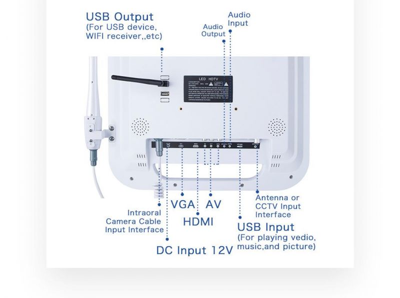 Multimedia Monitor Intraoral Camera with Cartoon Video