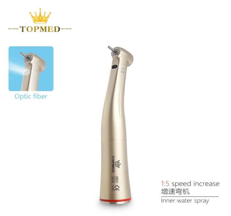 Medical Instrument Dental Equipment 1: 5 Push Button Low Speed Contra Angle Fiber Optic Handpiece