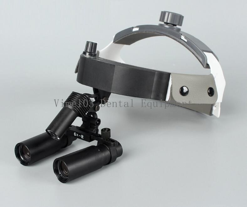 6.0X Headband Binocular Medical Surgical Dental Loupe Headlight LED Lamp