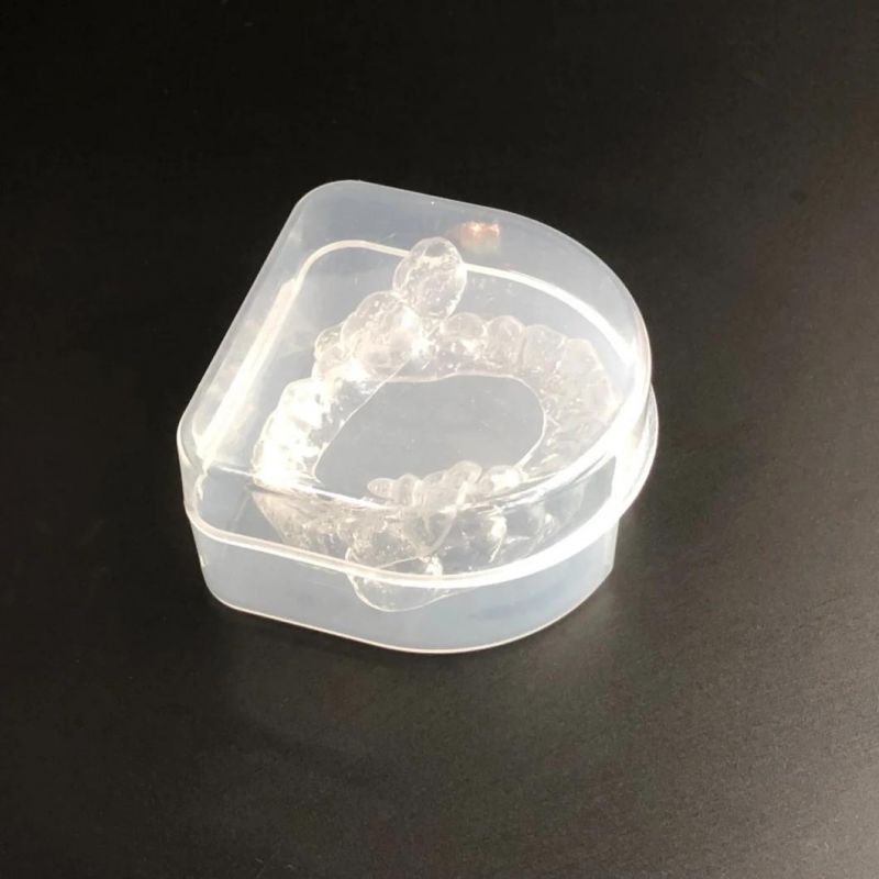 White Portable Orthodontic Retainer Container Dental Mouthguard Case