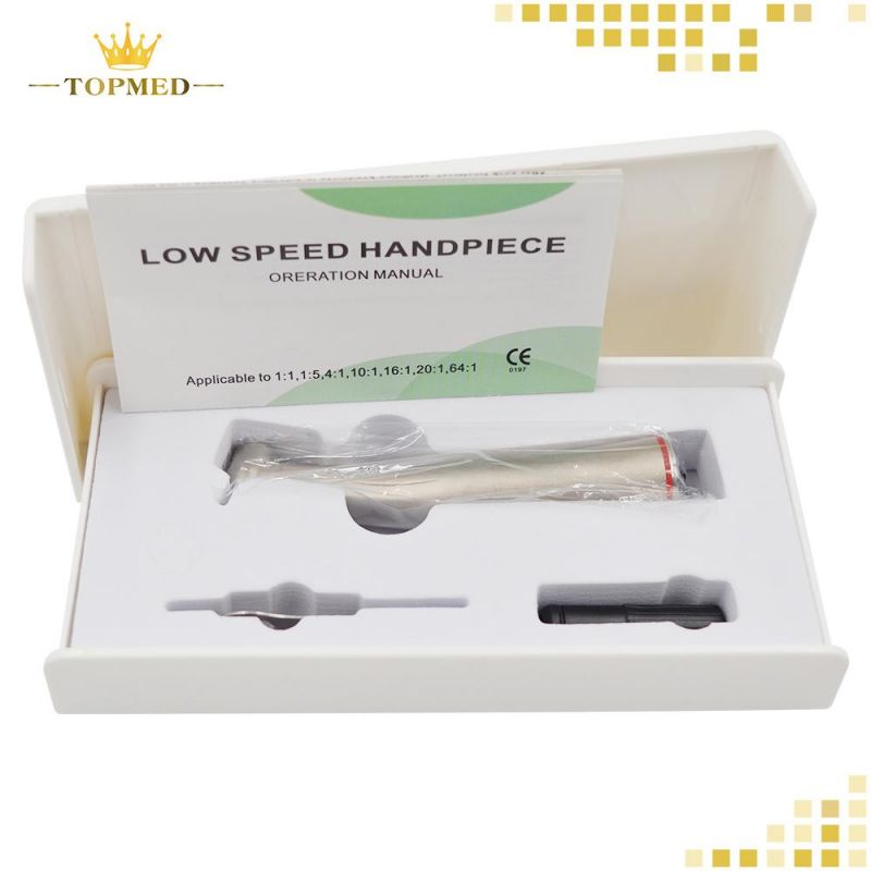 Dental Equipment Medical Instrument 1: 5 Increasing Contra Angle Push Button Fiber Optic Low Speed Handpiece