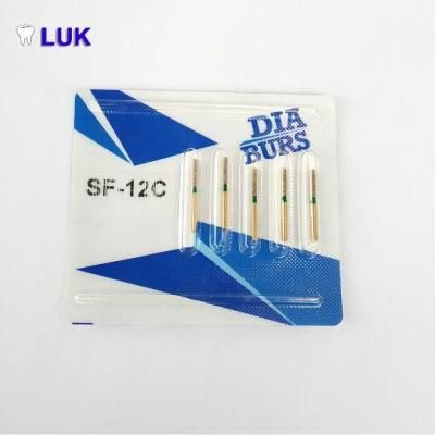 Manufacture High Quality Dental Consumable Diamond Dental Burs Gold Color