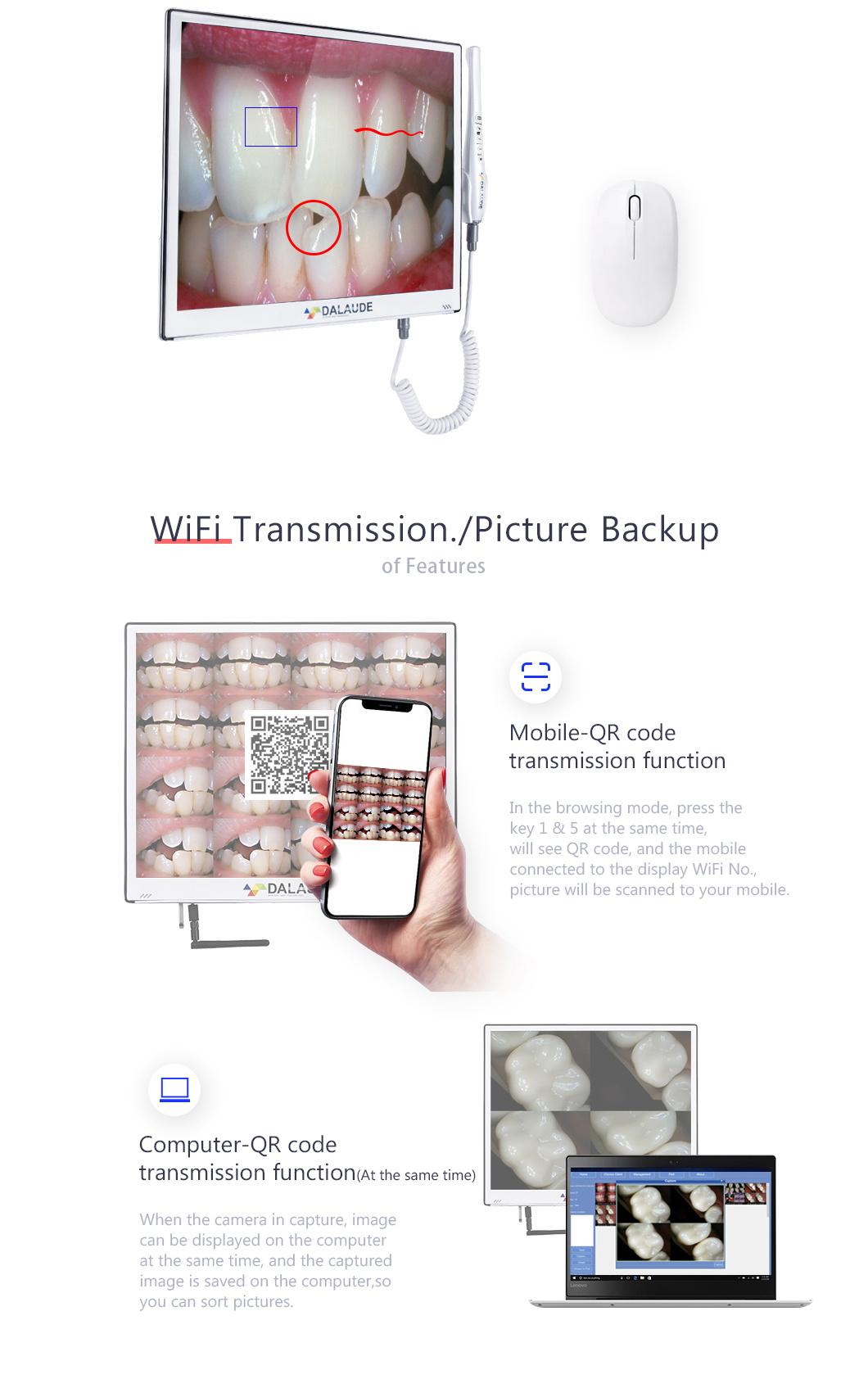 High Resolution Dental Intraoral Camera with Wi-Fi Dental Digital Camera