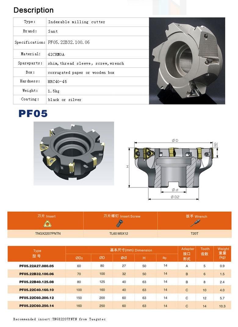 CNC Lathe Machining Center Indexable Face Milling Cutter Tool