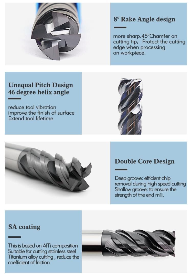 Bfl End Mill for Stainless Steel Milling Cutter Solid Tungsten Carbide Bit