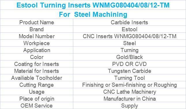 Good After Sale Service Wnmg080404-TM Turning Inserts for Steel Machining CNC Lathe Cutters