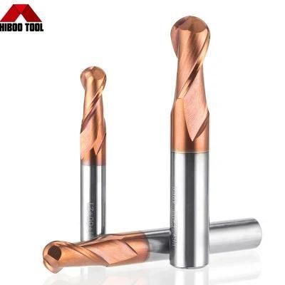 Low Price HRC58 Copper Coating Carbide Ball Nose End Mill