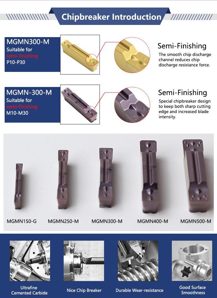 Tungsten Coated Royal Blue Grooving Inserts for Heat-Treated Hardened Steel Mgmn200-G