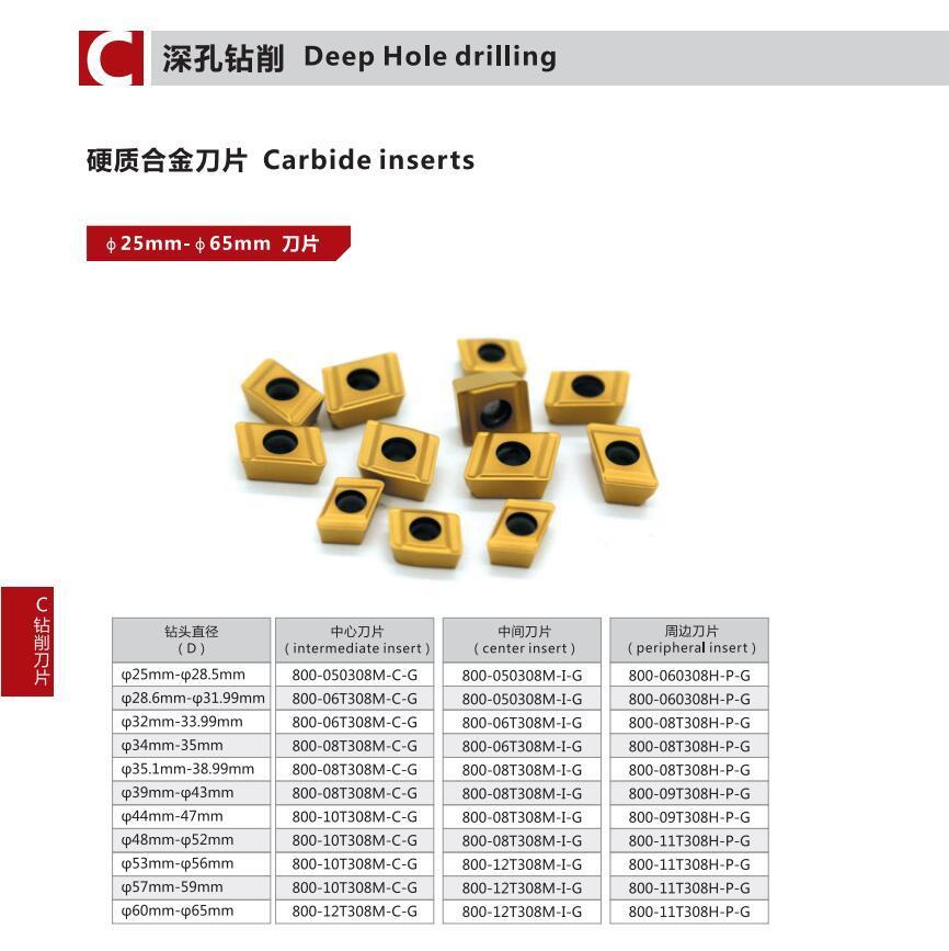 Cemented Carbide Insert 800-06t308m-C-G Use for BTA Deep Hole Machining with PVD Coating