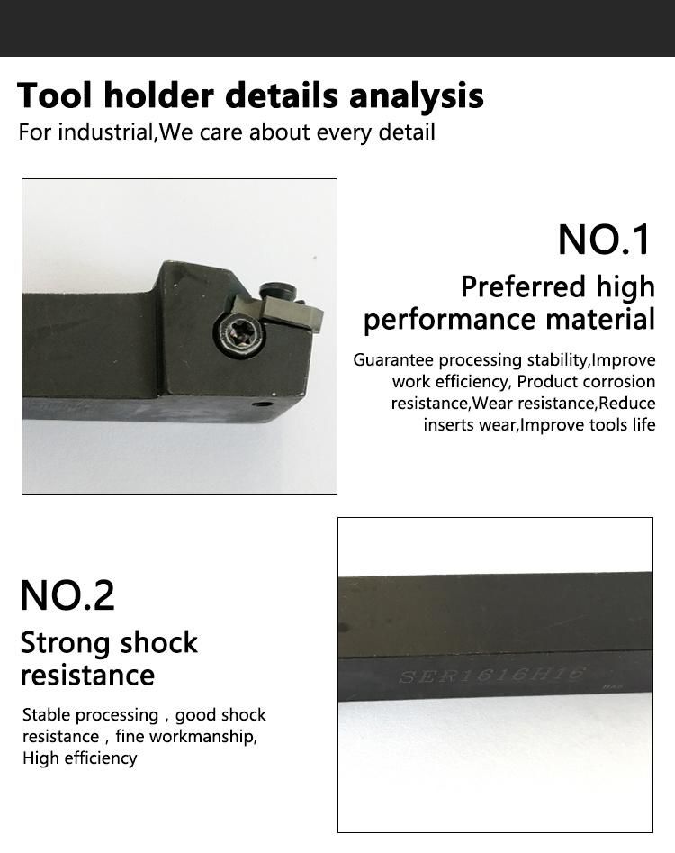 CNC Lathe Threading Tool Holder for Threading Inserts Ser1212h16