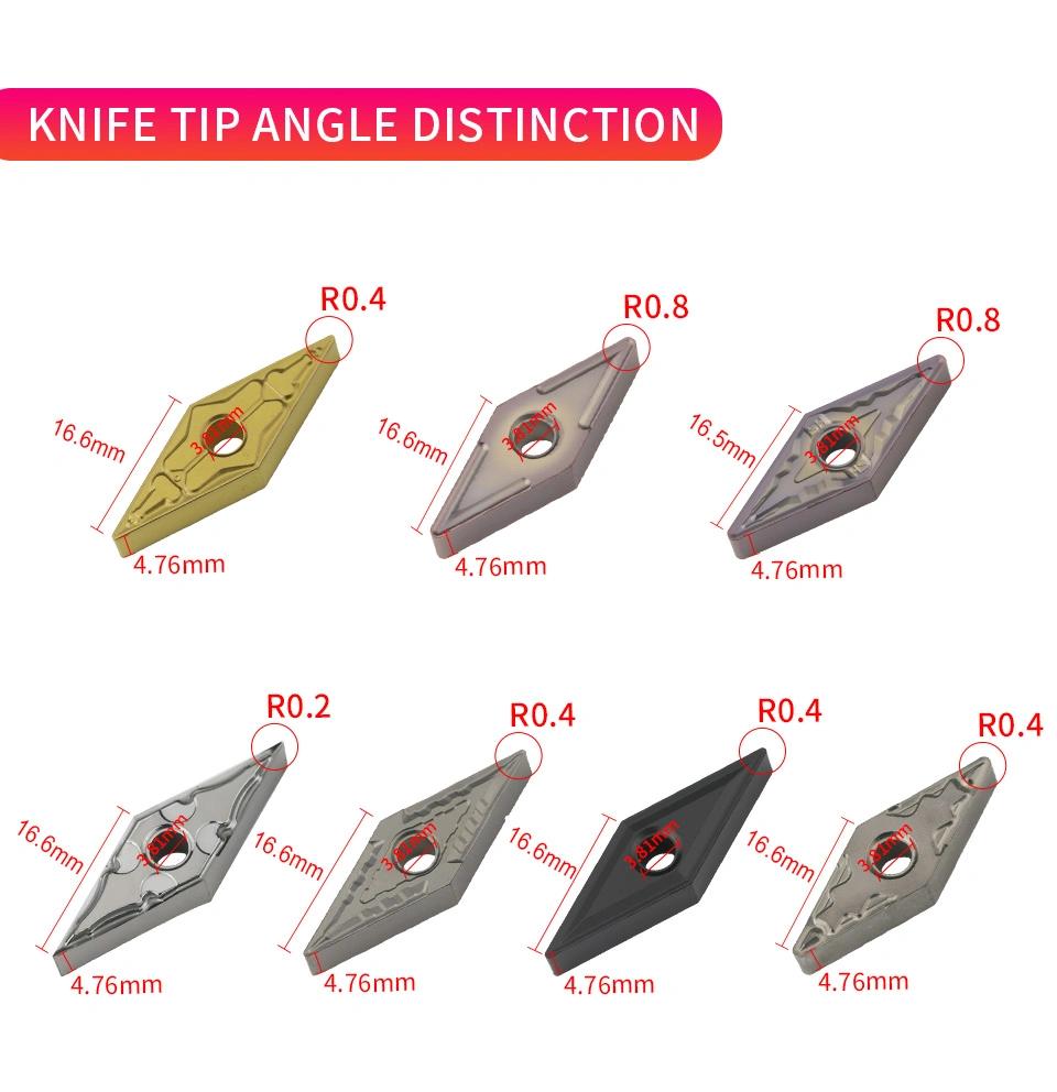 ISO Tungsten Carbide Turning Cutter PVD CVD Double Yollow Copper Black Coatings with Vbmt/Vnmg Inserts