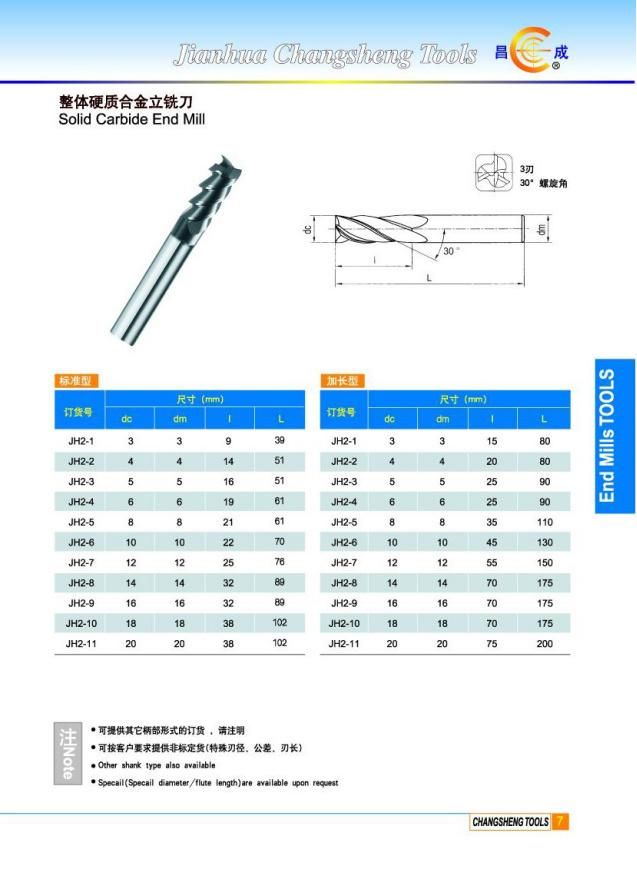 HRC55 Solid Carbide Corner Rounding End Mill Cutter