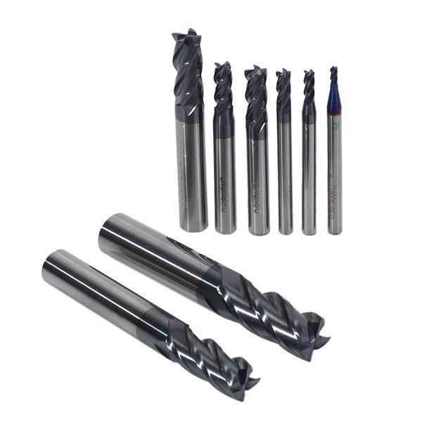 1 Set of 8 Milling Cutters Set 45 Degree Integral Tungsten Steel Milling Cutter Alloy End Mill 4 Blade Steel Milling Cutter I264334